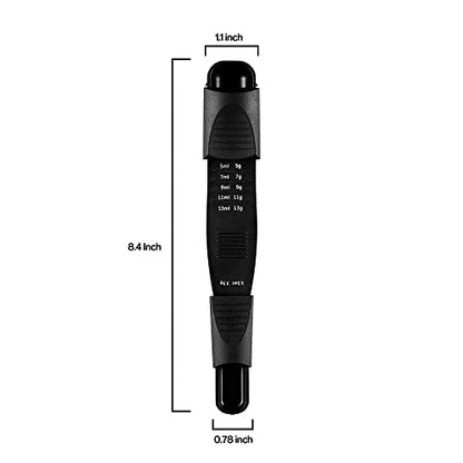 M&c Dual Sided Adjustable Measuring Spoon - Metering Spoon with Leveler in Gram & ML- For Dry or Liquid Ingredients, Baking, Cooking, Powder, Spices - Black 1pc
