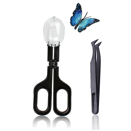 Reptile Feeding Tongs,Bug Tweezers for Kids Adults,Plastic Anti-static Curved Tweezers Feeding Tool,Cleaning Supplies & Tweezers for Cricket Clamp Bug Scooper Snake Lizard Gecko Bearded Dragon (Black) - color: Black