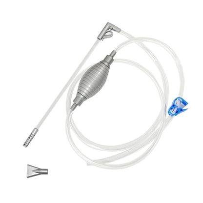 Aquarium Siphon and Water Changer Kit 5.25ft Hose Manual Gravel Vacuum with Air Bulb Flow Valve Duck Bill Head All in One for Freshwater and Saltwater Tanks