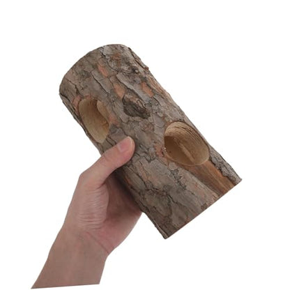 Generic Natural Pine Wood Reptile Hideout Hollow Log Shelter Smooth Surface and Easy Maintenance for Lizards and Turtles in Aquarium Driftwood Centerpieces or Terrarium