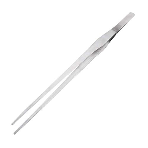Comfecto 15 Inch Extra Long Tweezers Stainless Steel Straight Serrated Tip, Non Slip Reptile Feeding Tweezer Tongs Tool for Aquarium Aquascaping Cooking | Non Slip Reptile Feeding Tweezer Tongs Tool for Aquarium Aquascaping Cooking - style: Straight Tip -