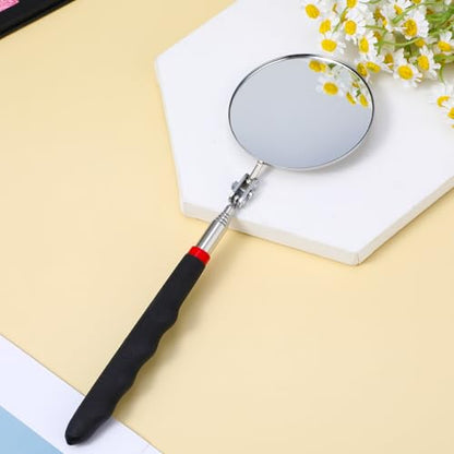 Telescoping Inspection Mirror, 360 Rotation Flexible Inspection Mirror Circular Inspection Mirror with Retractable Handle Round Inspection Mirrors for Checking Vehicle Condition(Dia-3 Inch) - size: Dia-3 Inch