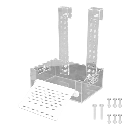 VIKKSAER Turtle Basking Platform with Simulated Lawn, Transparent Aquatic Reptile Tortoise Resting,Turtles Aquarium Dock, Hanging Ramp Climbing Shelf