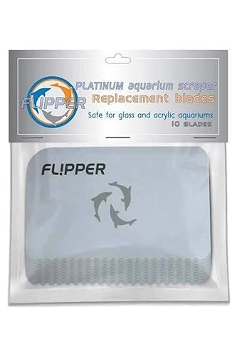 Flipper Platinum Aquarium Scraper Replacement Blades for Fish Tank Cleaning Kits– Replacement Blades for Glass Tanks & Acrylic Tanks – Aquarium Cleaner Blades with Serrated Edge, 10 Pack - size: 10 Pack