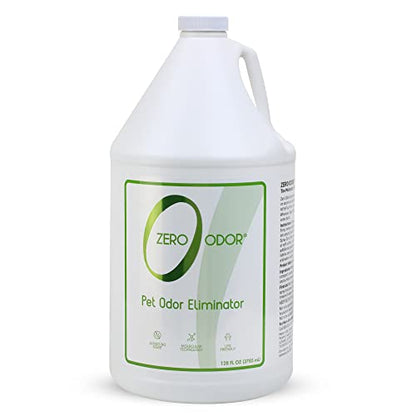 Zero Odor Pet Odor Eliminator Refill for Cat & Dog Urine, Carpet, 128 oz | Enzyme free, Urine Smell Eliminator for Pet Beds, Litter Areas & Furniture – No Lasting Scent, Sprayer not Included - size: 128 Fl Oz (Pack of 1)
