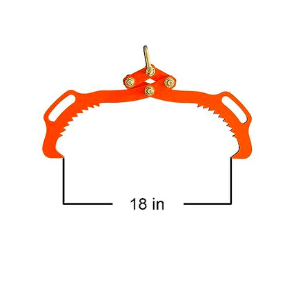2 Serrated Claw Hook,Log Lifting Tongs, Heavy Duty Grapple Timber Claw,Lumber Skidding,Log Lifting -18in - color: 18"