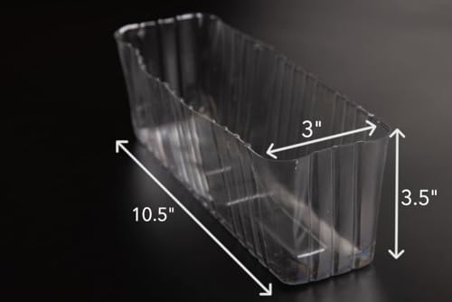 Clear Plastic Liners Inserts for Wood Boxes and Planters (10.5”x 3” x 3.5”) (Sell in Pack of 12) (to fit Standard 12in Planter) (L120404) - size: Rectangular 12"x4"