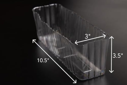 Clear Plastic Liners Inserts for Wood Boxes and Planters (10.5”x 3” x 3.5”) (Sell in Pack of 12) (to fit Standard 12in Planter) (L120404) - size: Rectangular 12"x4"