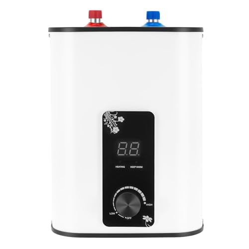 Small Tank Water Heater Electric, 2 Gallon Mini Under Sink Water Heater, 110V Tankless Water Heater Electric, 1500W Point of Use RV Water Heater for Rv Trailer (Top Outlet) - style: Top Outlet