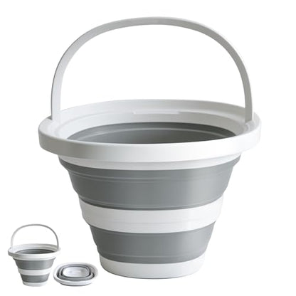 Collapsible Bucket with Handle. 10L 2.6-Gallon Capacity, Designed for Outdoor Car Washing, Fishing, and Household Cleaning. Portable and Space-Saving