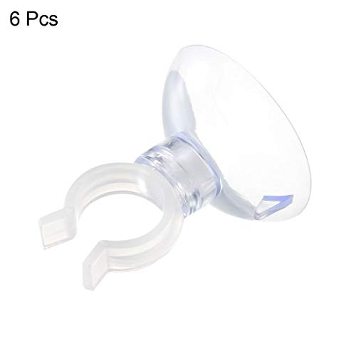 uxcell Aquarium Suction Cup Clips Airline Tube Holders Clamps for Fish Tank Clear 13mm 6Pcs - size: 13mm