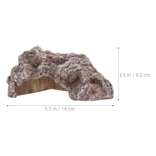 Reptile Hide Cave: Corner Rock Hideout Resin Lizard Basking Platform - Habitat Decoration for Snakes, Geckos, Lizards, Turtles and Amphibians 5.5x3.5''