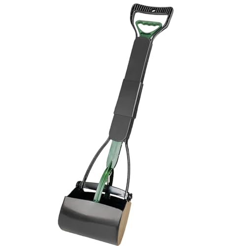ienjoyed Dog Pooper Scooper for Large Medium & Small Dogs Heavy Duty,Long Handled Dog Poop Scooper for Grass,Durable Dog Poop Pick Up Tool (Dark Green) - color: Dark Green