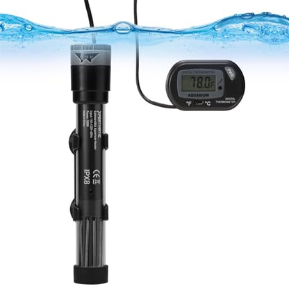 SainSmart XpertMatic Aquarium Heater Submersible, Fish Tank Heater 100W | Adjustable Thermostat with Suction Cup, for Marine Saltwater and Freshwater, Up to 20 Gallon Fish Tanks