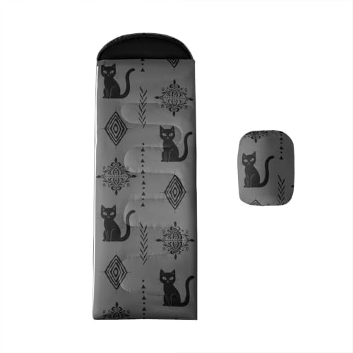 Erosebridal Sugar Skull Sleeping Bags Adults Cold Weather Southwestern Aztec Western Camping Blanket Sleeping Wrap Sleep Bag - color: Black Grey 15