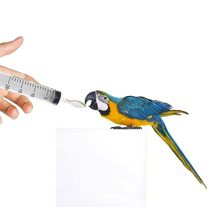 4 Pieces Baby Bird Feeding Syringe with 2 PCS 20ml Syringes, 2PCS 60ml Syringes and 4 Soft Feeding Spoons, Feeding Tool for Small Animals, Pet Feeding Tool, Pet Syringe, Bird Parrot Feeder Spoon