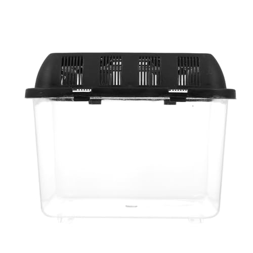 Reptile Breeding Box with Handle, Acrylic Portable Terrarium 20x20x16cm, Pet Display Container for Spiders, Frogs, Snakes, Suitable for Home and Travel Use