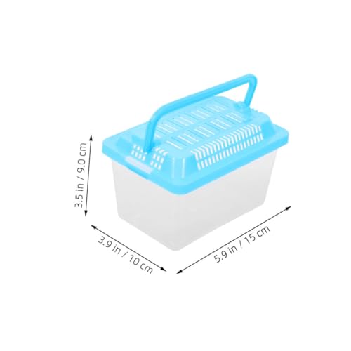 Yardwe Transparent Portable Aquarium Turtle Box for Hamsters and Reptiles Transport Container for Small Pets for Travel and Outdoor Adventures