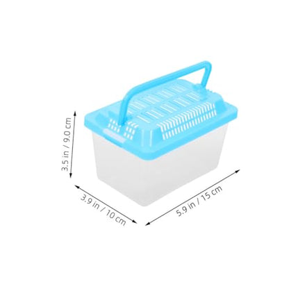 Yardwe Transparent Portable Aquarium Turtle Box for Hamsters and Reptiles Transport Container for Small Pets for Travel and Outdoor Adventures