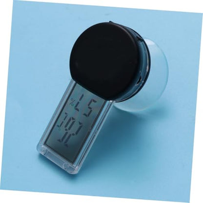 BESPORTBLE Thermometer Hygrometer with Sucker Mount for Reptile Terrarium Indoor Humidity and Temperature Portable Black for Home and Bedroom Use