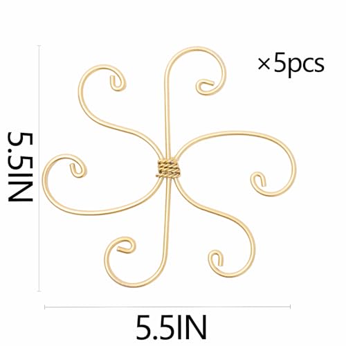 5PCS Monstera Plant Stem Support Stakes - 5.5 in Metal Supports | Monstera & Fishbone Cactus Stem Holder -Flexible Indoor Plant Support, Ideal Gardening Gifts & Accessories for Healthy Growth - size: 5.5 x 5.5 inches