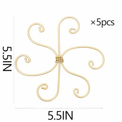 5PCS Monstera Plant Stem Support Stakes - 5.5 in Metal Supports | Monstera & Fishbone Cactus Stem Holder -Flexible Indoor Plant Support, Ideal Gardening Gifts & Accessories for Healthy Growth - size: 5.5 x 5.5 inches