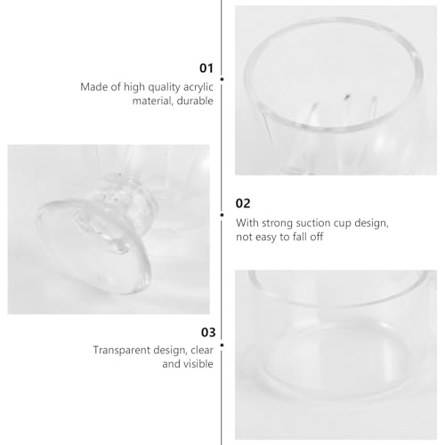 GANAZONO 2pcs Aquarium Fish Food Cup Set with Floating Acrylic Feeder Rings, Fish Feeding Device for Tank, Suitable for Frozen Bloodworms and Brine Shrimp Feeding in Home Aquariums