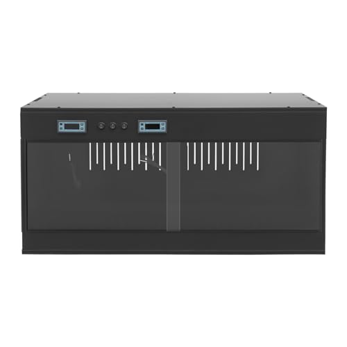 Reptile Breeding Box Terrarium 31.5x15.75x15.75 in | Smart Dual Temp Control, Sliding Glass Door, 3 E27 Sockets, For Lizard Snake Gecko - color: black