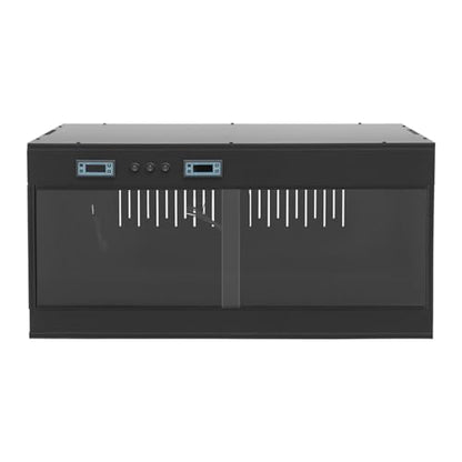 Reptile Breeding Box Terrarium 31.5x15.75x15.75 in | Smart Dual Temp Control, Sliding Glass Door, 3 E27 Sockets, For Lizard Snake Gecko - color: black