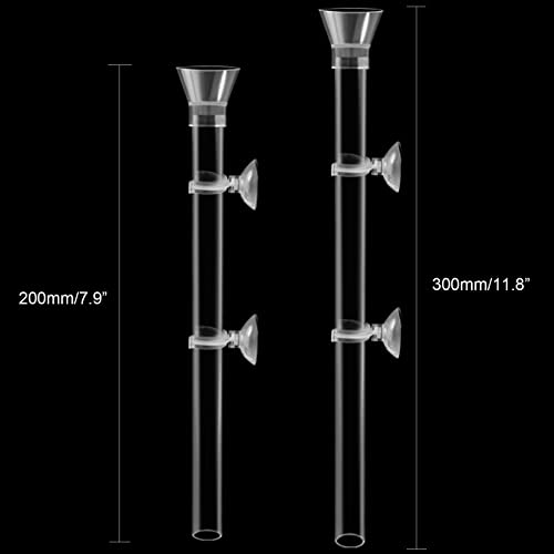 300mm Acrylic Aquarium Shrimp Feeding Tube Aquarium Clear Fish Food Feeder Tube for Fish Tank with 2pcs Suction Cups
