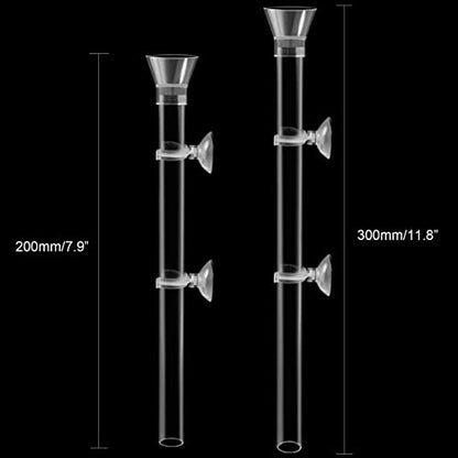 300mm Acrylic Aquarium Shrimp Feeding Tube Aquarium Clear Fish Food Feeder Tube for Fish Tank with 2pcs Suction Cups