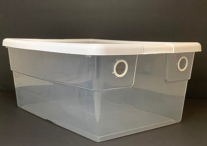 Vented Vivarium 16 Quart Container with 2 Vent Terrarium for Isopods, Reptiles, Scorpions, and Other Invertebrates