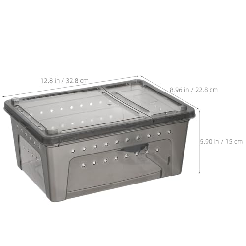 Kisangel Reptile Feeding Box, Plastic Cricket Keeper Container with Adjustable Environment Settings and Versatile Habitat Design, Small Reptile Carrier for Lizards and Insects