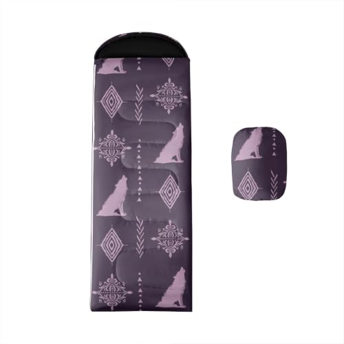 Erosebridal Sugar Skull Southwestern Aztec Western Sleeping Bag for Kids Camping Blanket for Hiking Travel Hunting Sleep Bag - color: Black Purple 18