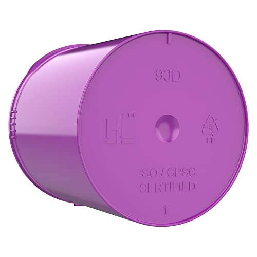 90 Dram CR Plastic Packaging Pop Top Containers - Child Resistant Travel Holder Vial Bottles - 60 qty (Purple) - color: Purple