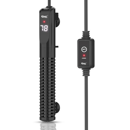 hygger Ceramic Submersible Aquarium Heater, New Explosion-Proof Fish Tank Water Heater with External Temp Controller Auto Thermostat Heater for Saltwater Freshwater (300W for 25~80 Gallon) - size: 300W for 25~80 gallon