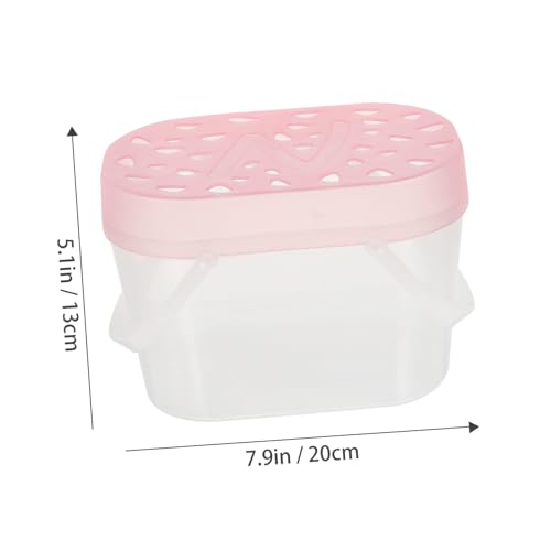 Mipcase 2pcs Small Pet Carriers Plastic Hamster Cages and Turtle Containers Medium Size Pink Portable Outdoor Travel Reptile Boxes for Hamsters and Small Animals