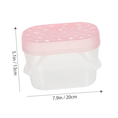 Mipcase 2pcs Small Pet Carriers Plastic Hamster Cages and Turtle Containers Medium Size Pink Portable Outdoor Travel Reptile Boxes for Hamsters and Small Animals