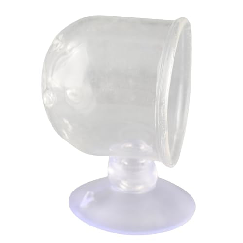 Aquarium Red Worms Feeder Live Insect Container Strong Suction Cup Feed for Small Tropical Fish (Perforated Glass Cup (Nematode Friendly))