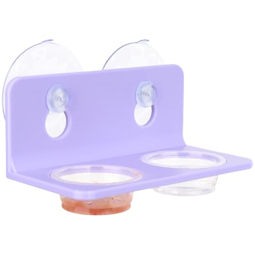 Crested Gecko Feeding Ledge with 10PCS Gecko Food Water Dish - color: Purple