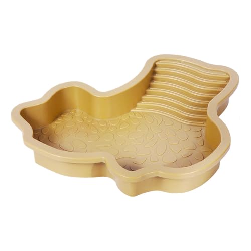 Turtle Water Pool Aquarium Ornament | Turtle Soaking Tub with Ladder Turtle Pool Scenery for Gecko, Turtle, Bearded Dragon, Aquatic Climbing Pet, Amphibians - color: Brown