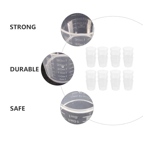 100 Pcs Reusable Washable Measuring Cups Multifunctional Scale Bowls for Reptile Feeding and Storage, White Plastic Containers Suitable for Lizards and Crawling Pets