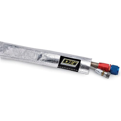 Design Engineering Heat Sheath Aluminized Sleeving – 1-1/4" I.D. x 3 ft | High-Temperature Heat & Abrasion Protection for Hoses, Lines & Wires | Reflects Up to 2000°F | Made in USA - size: 1-1/4" I.D.