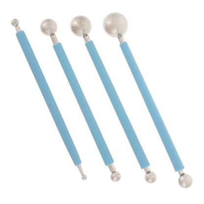 DOITOOL 3sets Double-Ended Clay Ball Rod for Sculpture Modeling Clay Tools Set Stainless Steel Ball Stylus for Craft 4pcs*3