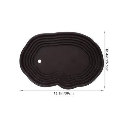 Kisangel Large Turtle Bathing Pool with Ramp 15.35X10.43X1.77In Reptile Water Bowl Tortoise Ramp Platform for Bearded Dragon Gecko Snake Lizard Habitat Accessory