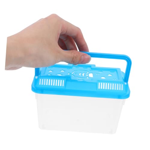 4pcs Mini Turtle Feeding Box Plastic Reptile Container for Fish and Small Pets Versatile Breeding Aquarium with Stable Base and Vibrant Lids