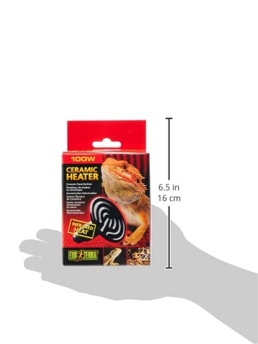 Exo Terra's Ceramic Heater - 100 W Lamp Pack for Reptile Heat, Ceramic Emitter with 150-Watt Ceramic Heat Emitter, Compatible with Exo Terra Light and Thermostat - size: 100 Watts