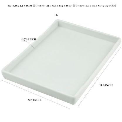 OMEM Reptile Bowl Large Food and Water Dish Enough Space Also Fit for Bath Simulated Wood Grain Surface (M, White) - color: White, size: M