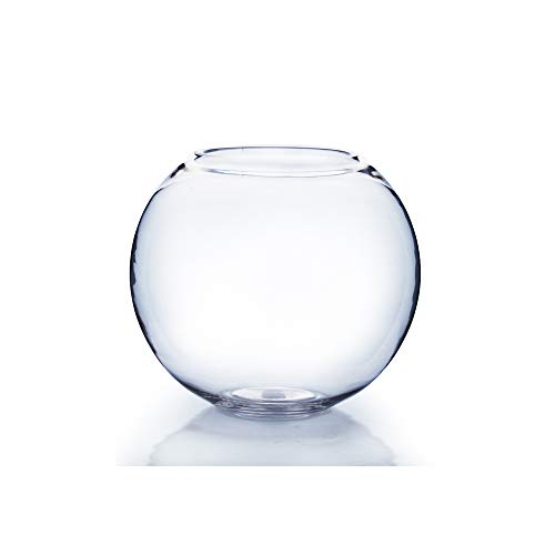 WGV Bowl Glass Vase, Diameter 6", Height 5", Open Width 4", (Multiple Sizes Choices) Clear Bubble Planter Terrarium Fish Bowl for Wedding Event Home Decor, 1 Piece (VBW0006) - size: 6"Dx5"H 1 Piece