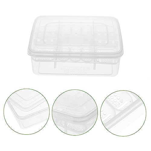 Compartment Reptile Egg Incubation Box Durable Plastic Breeding Tray with Temperature Gauge for Lizard Snake and Turtle Hatchery Management